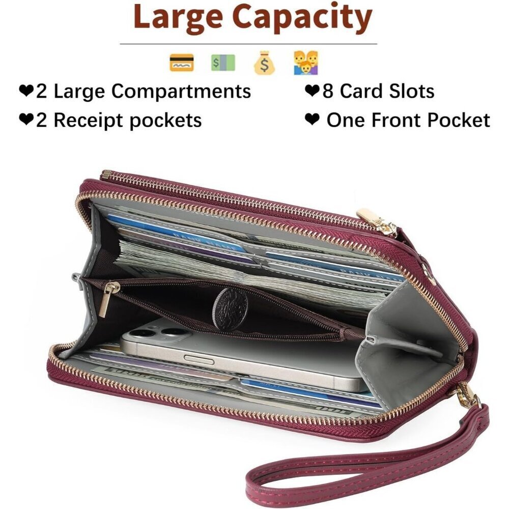 Women Red Phone Purse Crossbody Bags for Small Travel Wallet Touch Screen - Picture 4 of 6